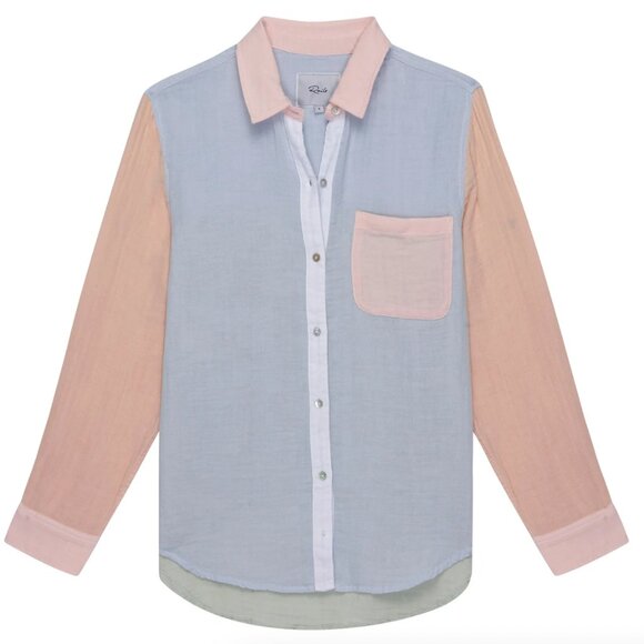 Rails Ellis Shirt in Bermuda Color Block SIZE M - Picture 3 of 10